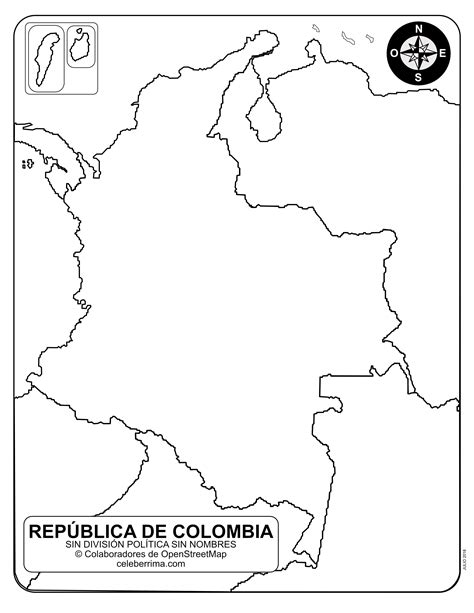 mapa de colombia para colorear